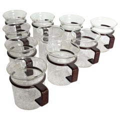 Danish Modern Bodum Glass Coffee Mugs, as in Star Trek - Set of 10