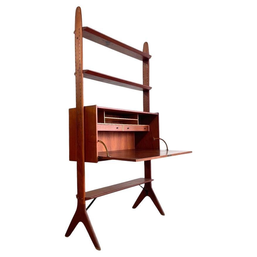 Danish Modern Bookcase Room Divider w Desk by Arne Hovmand Olsen