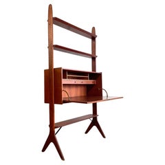 Libreria divisoria moderna danese con scrivania di Arne Hovmand-Olsen