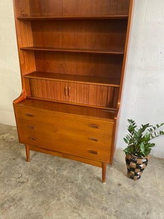 Danish Modern Bookcase with Secretary Desk Johannes Sorth