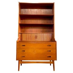 Danish Modern Bookcase with Secretary Desk Johannes Sorth