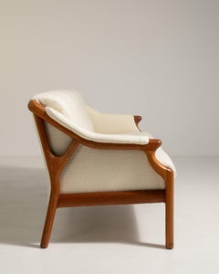 Danish Modern Bouclé Upholstered Sofa