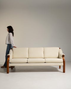 Danish Modern Bouclé Sofa with Solid Wood Frame, Circa 1970