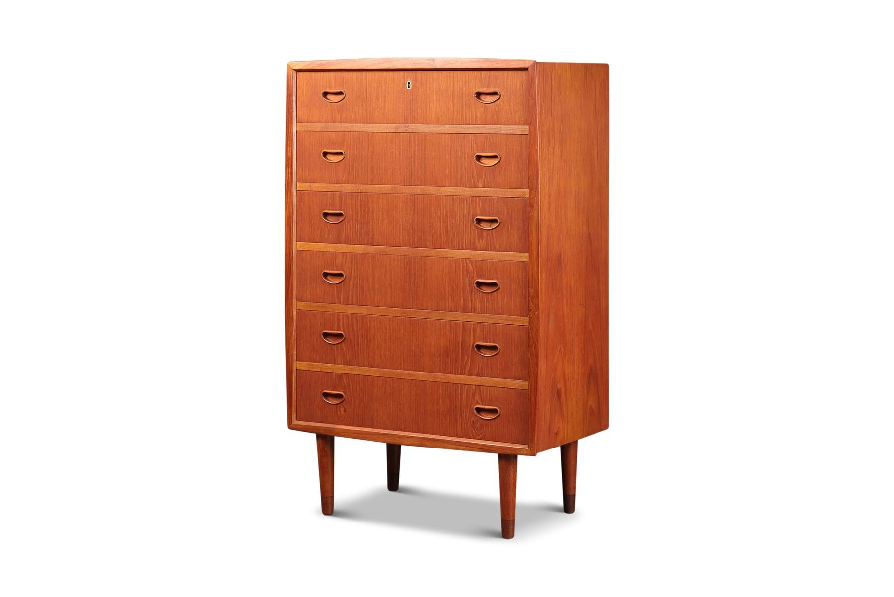 Other Danish Modern Bow Edge Teak Highboy Dresser