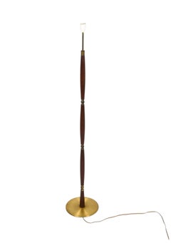 Danish Modern Brass and Teak Floor Lamp