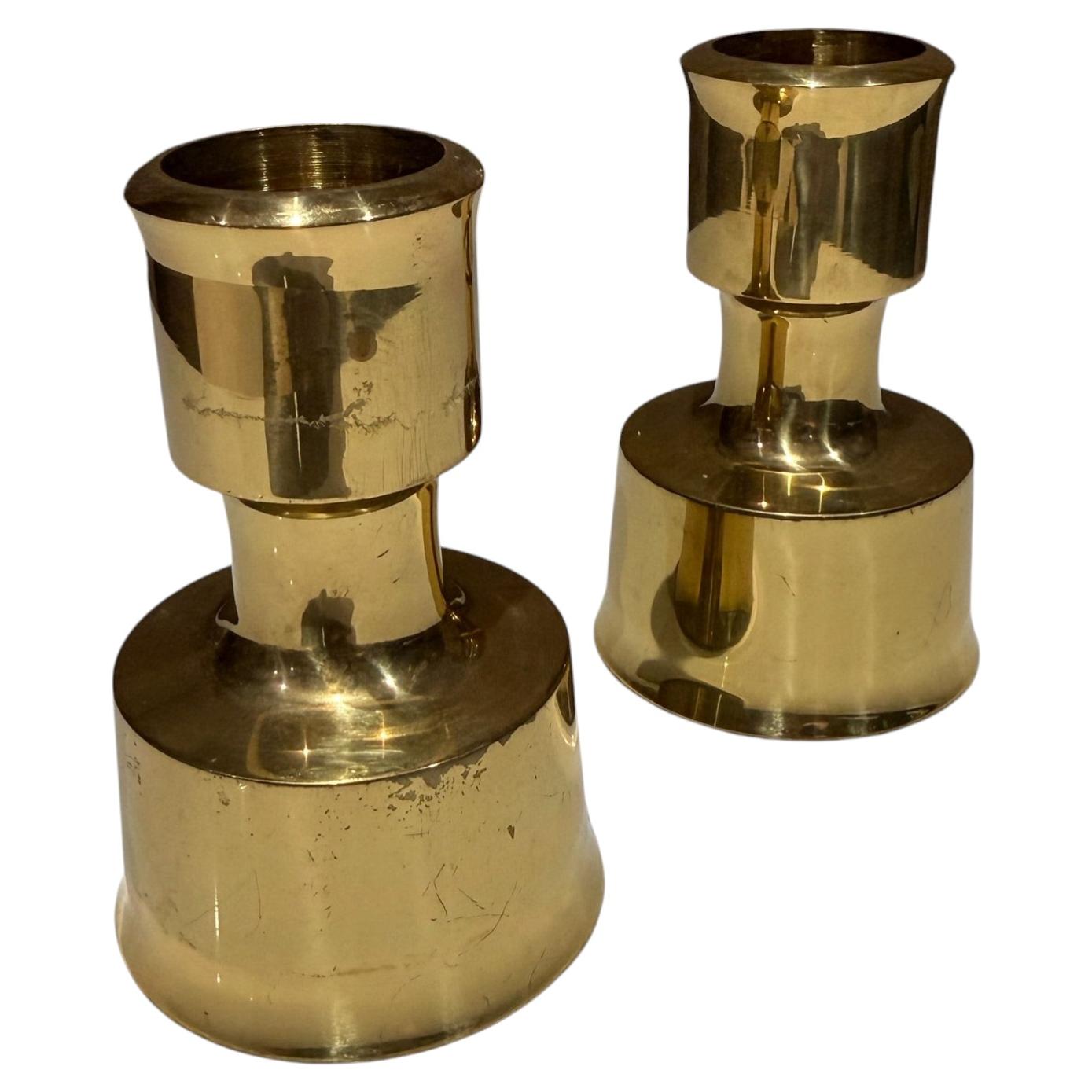 Danish Modern Brass Candle Holders Jens Quistgaard Dansk Designs For Sale
