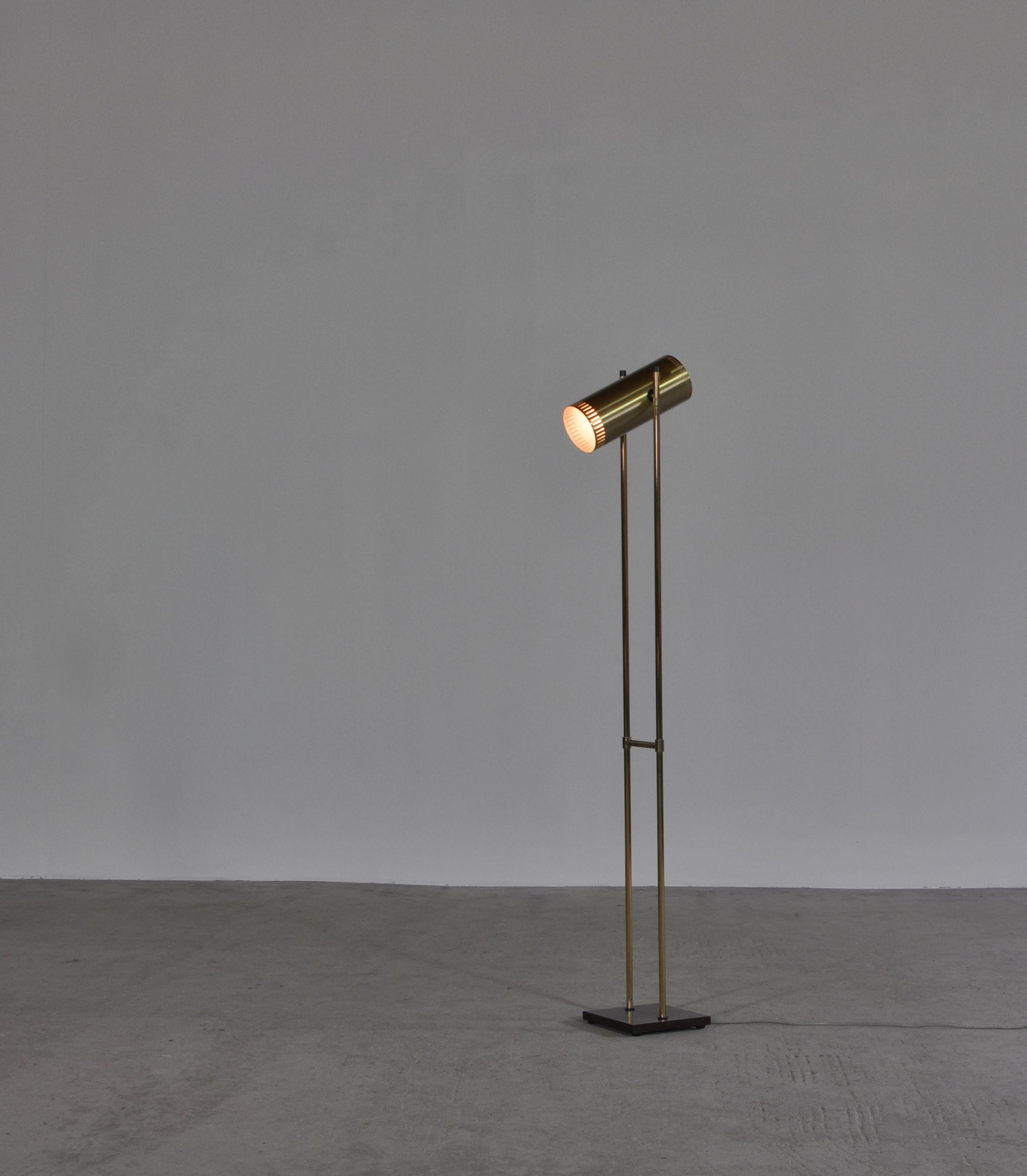 Scandinavian Modern Danish Modern Brass Floor Lamp Model 
