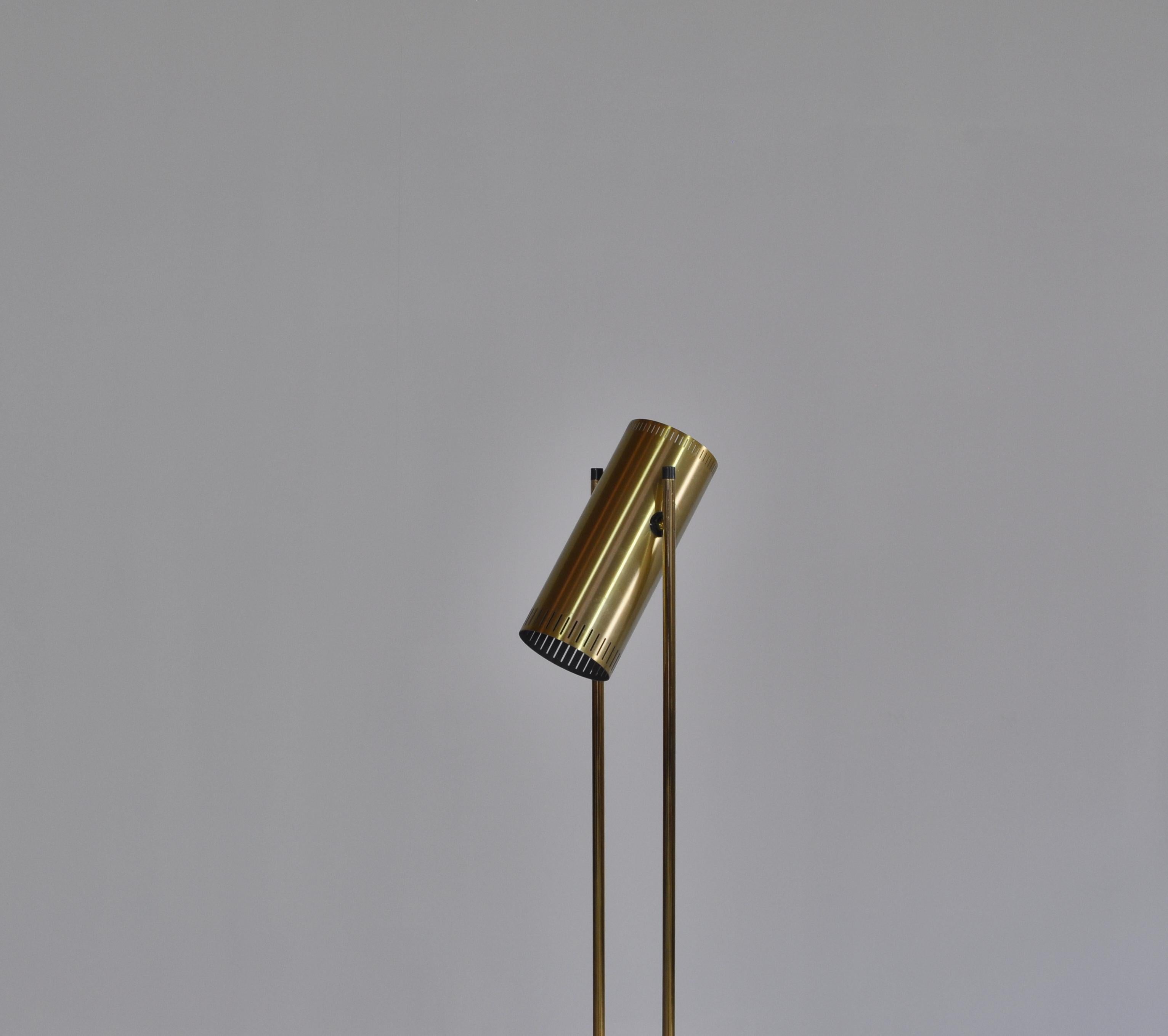 Mid-20th Century Danish Modern Brass Floor Lamp Model 