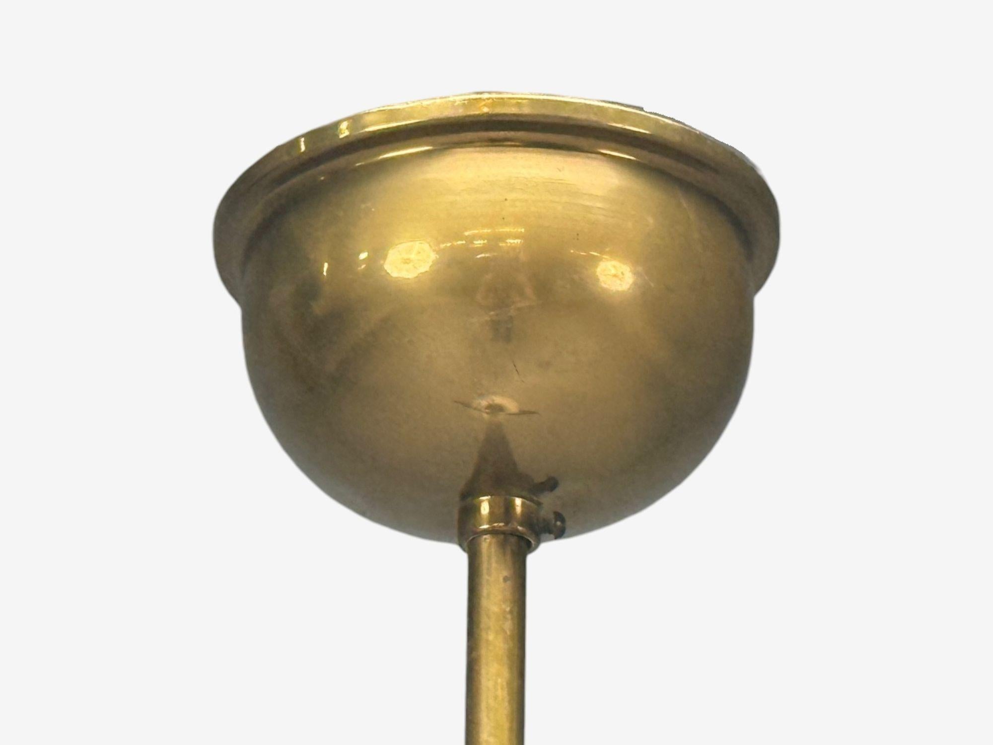 Moderne danois, laiton, verre, lampe suspendue, Danemark, années 1960 en vente 2