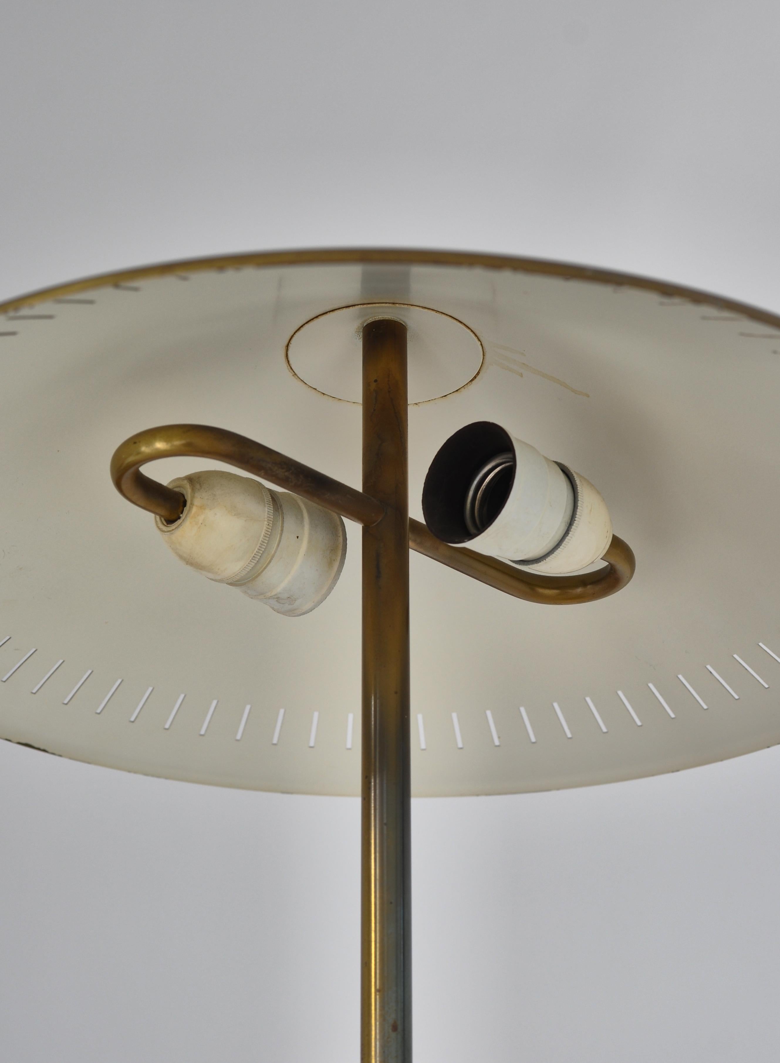 Danish Modern Brass & Mahogany Table Lamp by Bent Karlby for LYFA, 1956 5