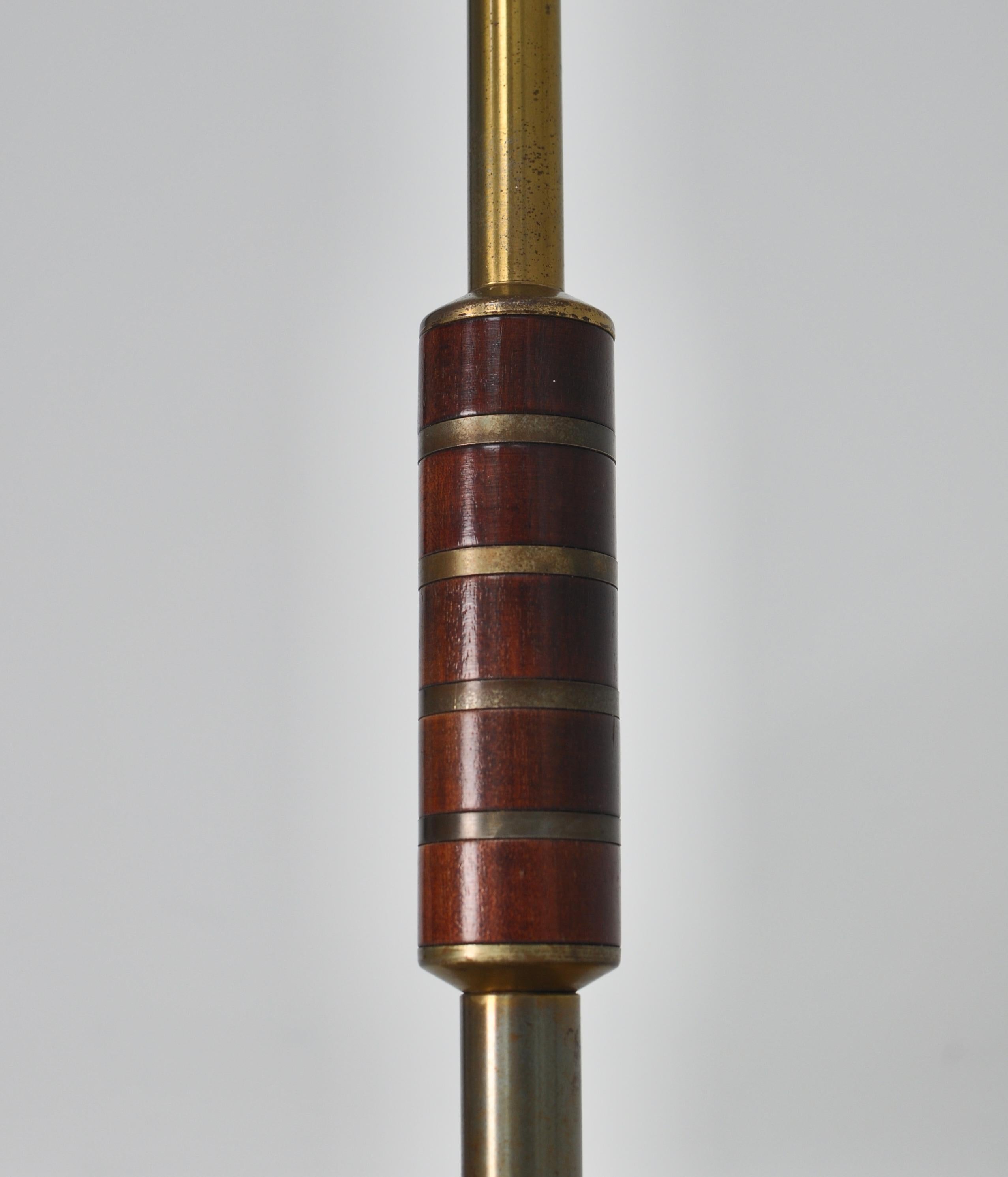 Danish Modern Brass & Mahogany Table Lamp by Bent Karlby for LYFA, 1956 2