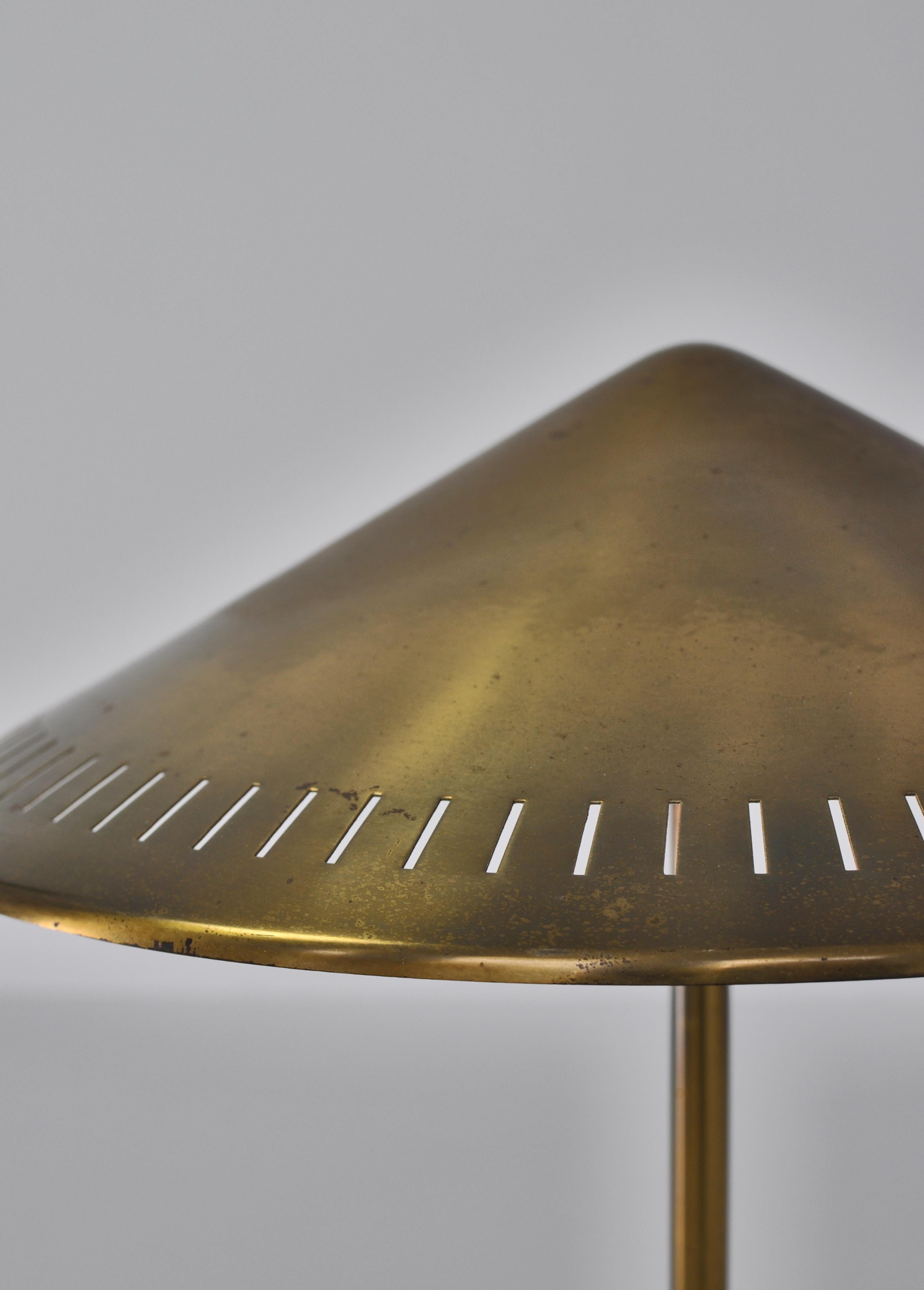 Danish Modern Brass & Mahogany Table Lamp by Bent Karlby for LYFA, 1956 4