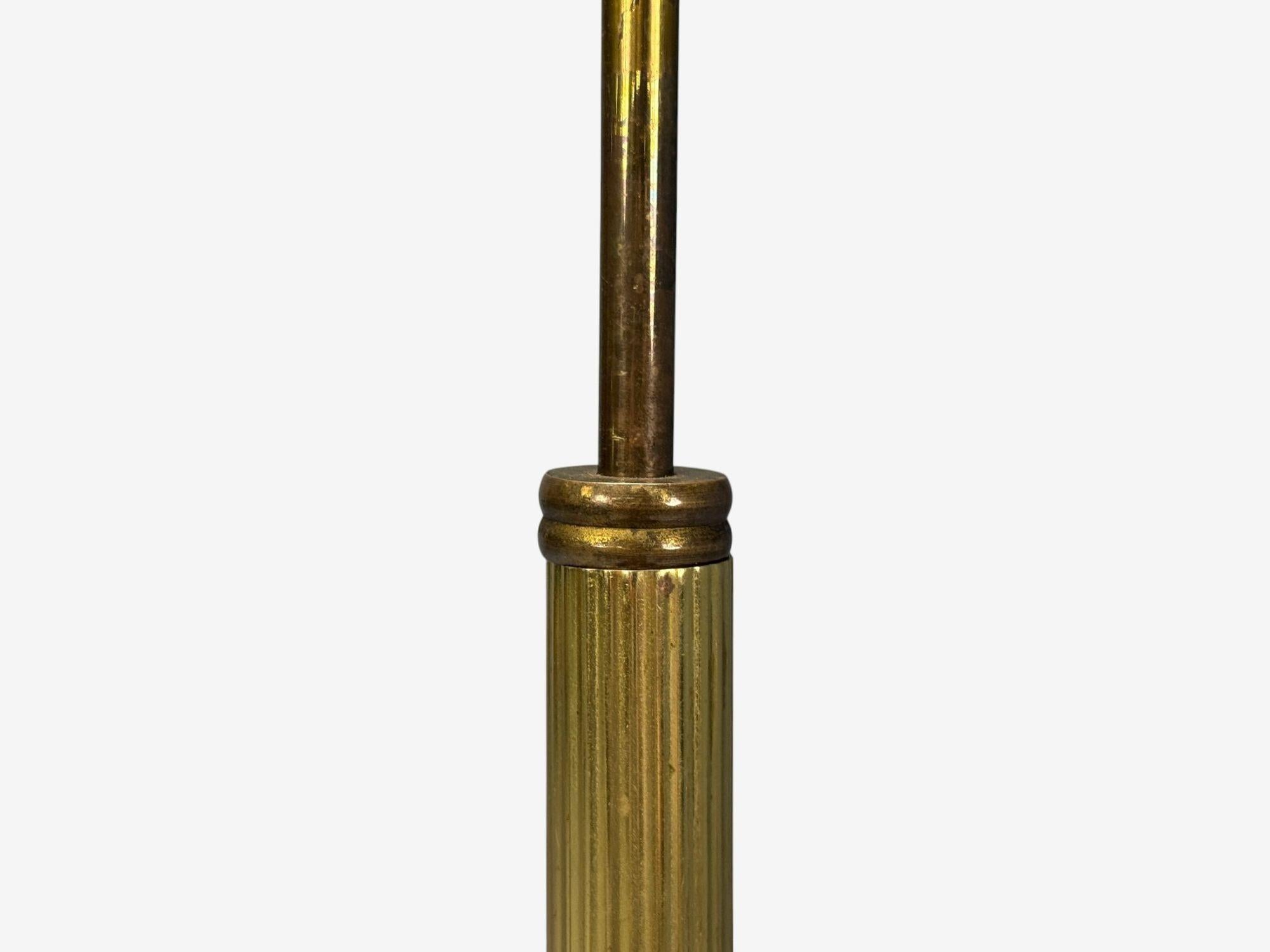 Danish Modern, Brass, Paper, Adjustable Floor Lamp, Denmark, 1960s in vendita 2