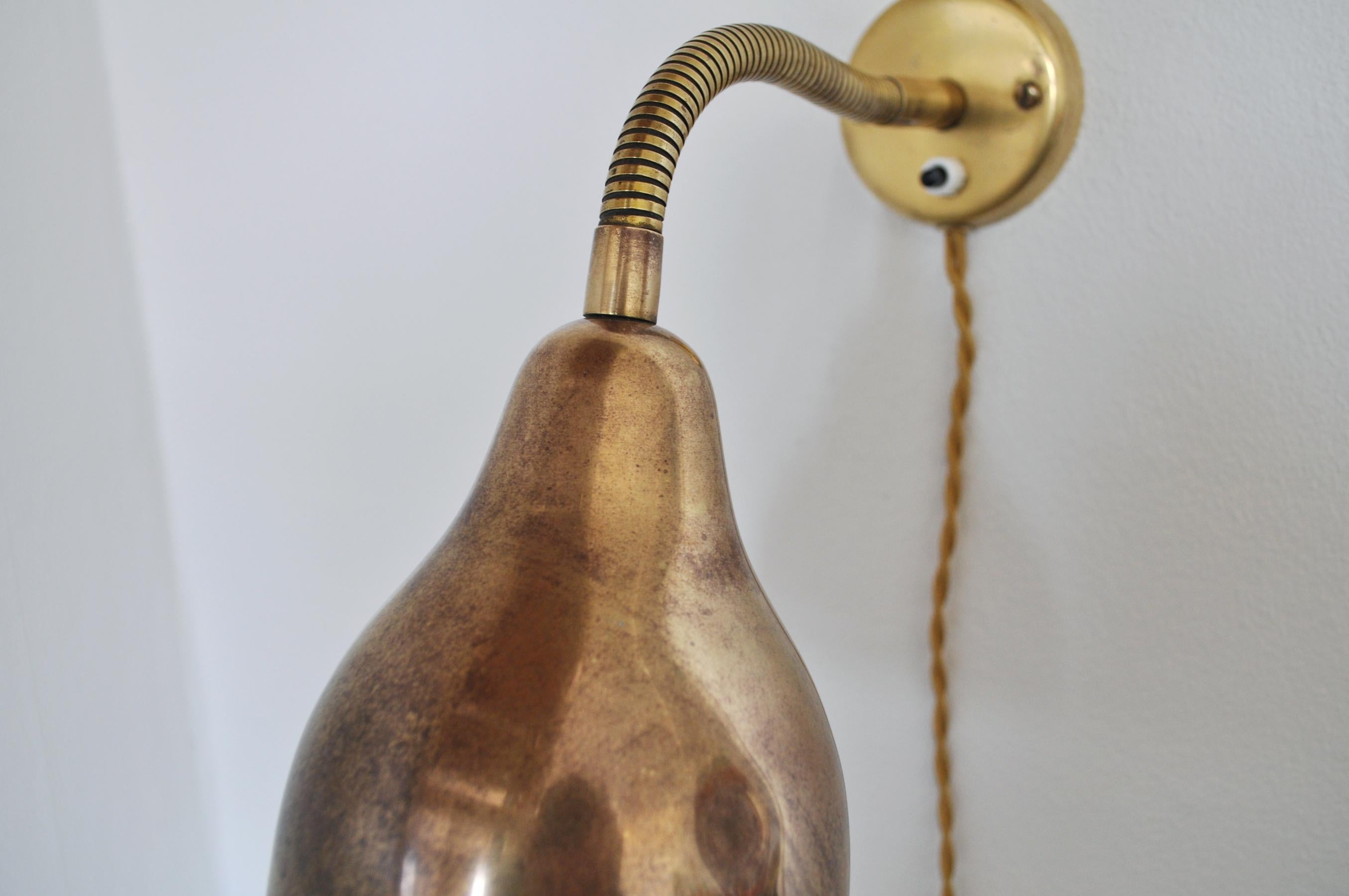 Danish Modern Brass Wall Lamp in the Style of Vilhelm Lauritzen, 1960s For Sale 2