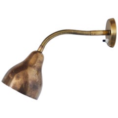 Danish Modern Brass Wall Lamp in the Style of Vilhelm Lauritzen, 1960s