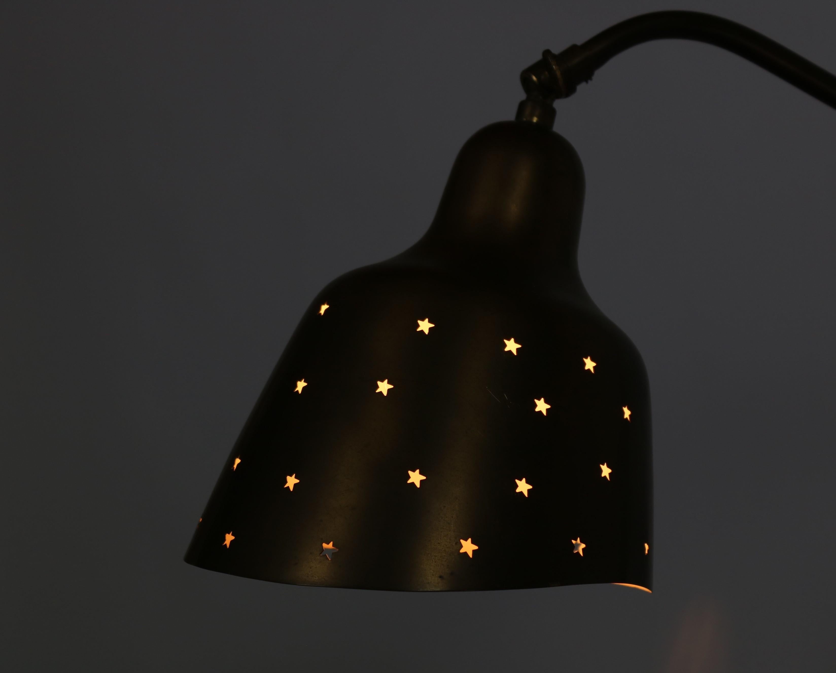 Danish Modern Brass Wall Lamp Made at Fog & Mørup Copenhagen, 1950s 1