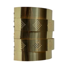 Danish Modern Brass Wall Sconce by Werner Schou, Coronell, 1970s