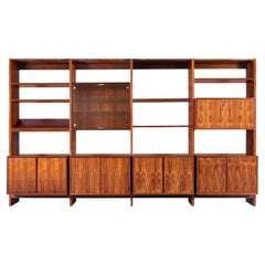 Danish Modern Brazilian Rosewood Freestanding Wall Unit by Poul Cadovius