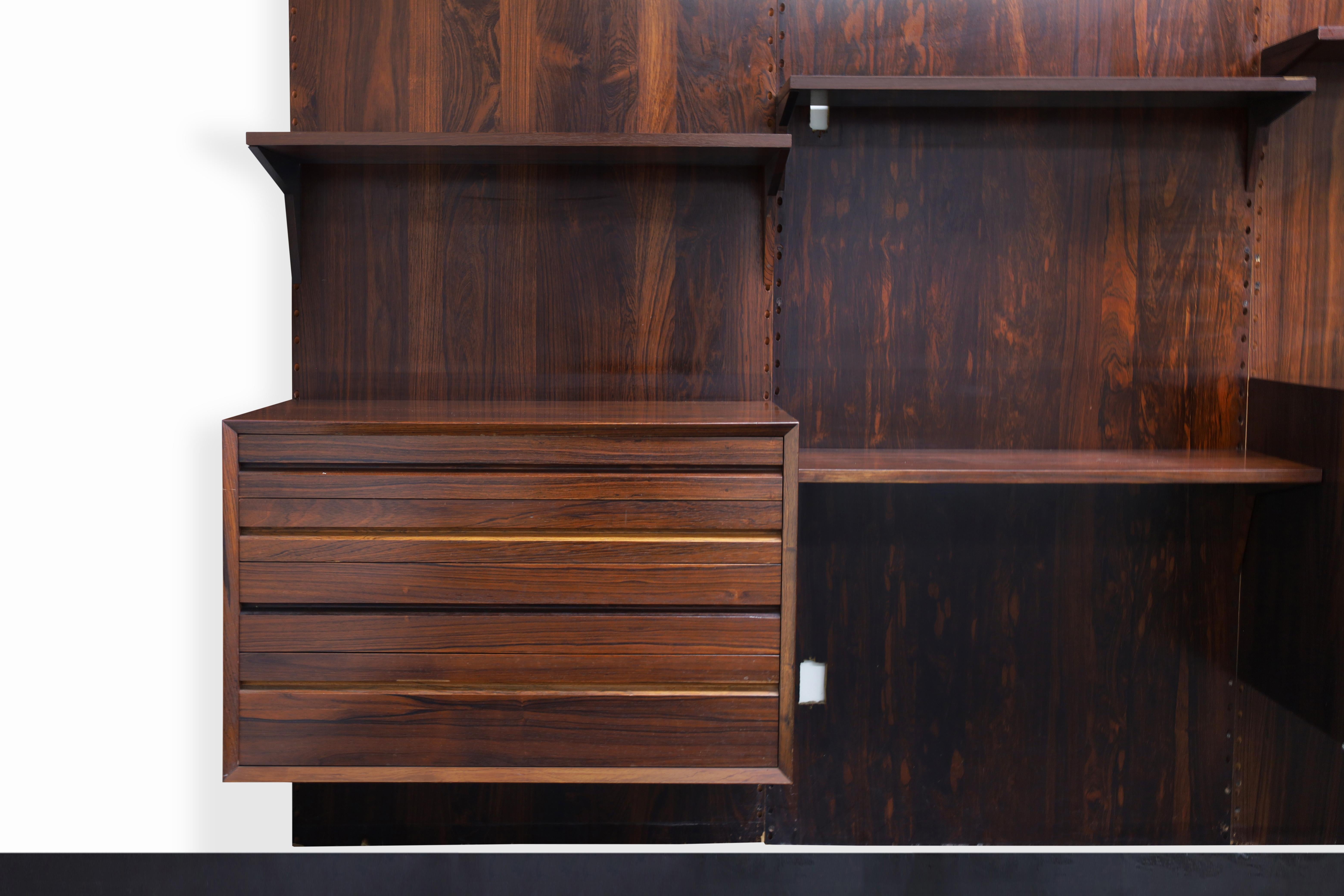 Mid-Century Modern Danish Modern Brazilian Rosewood Wall Unit by Poul Cadovius