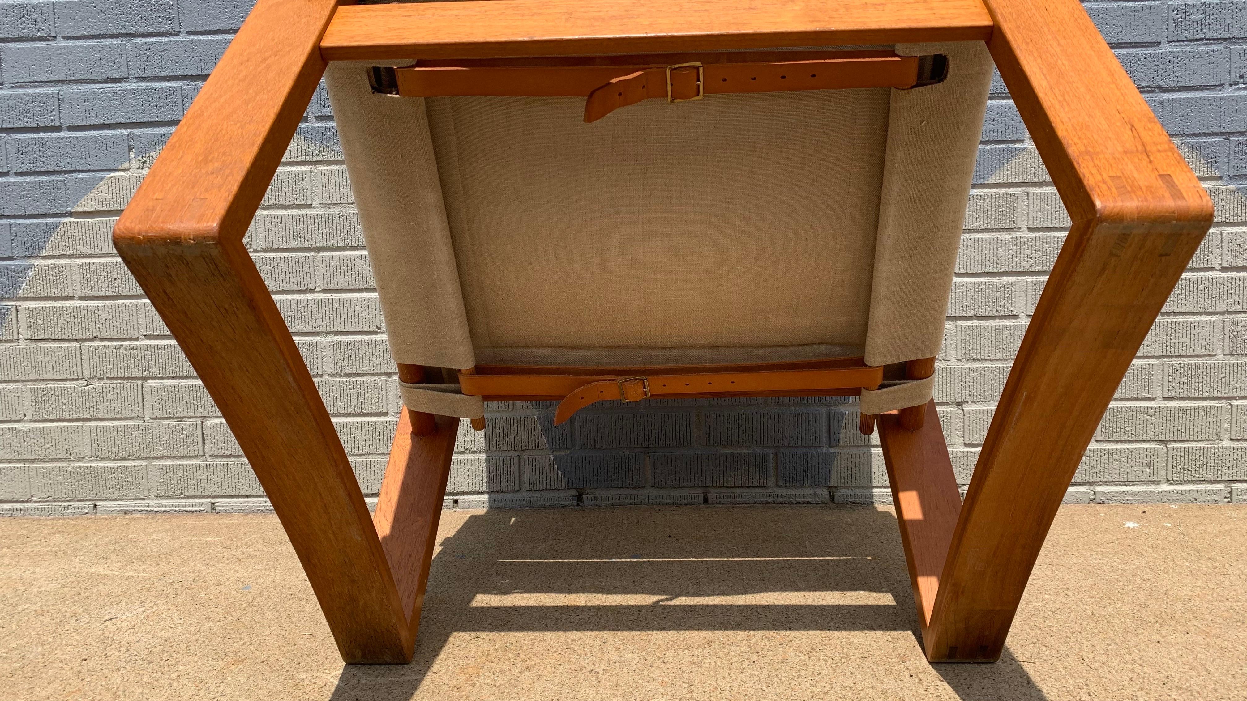 Toile Chaise Safari moderne danoise de Børge Jensen en vente