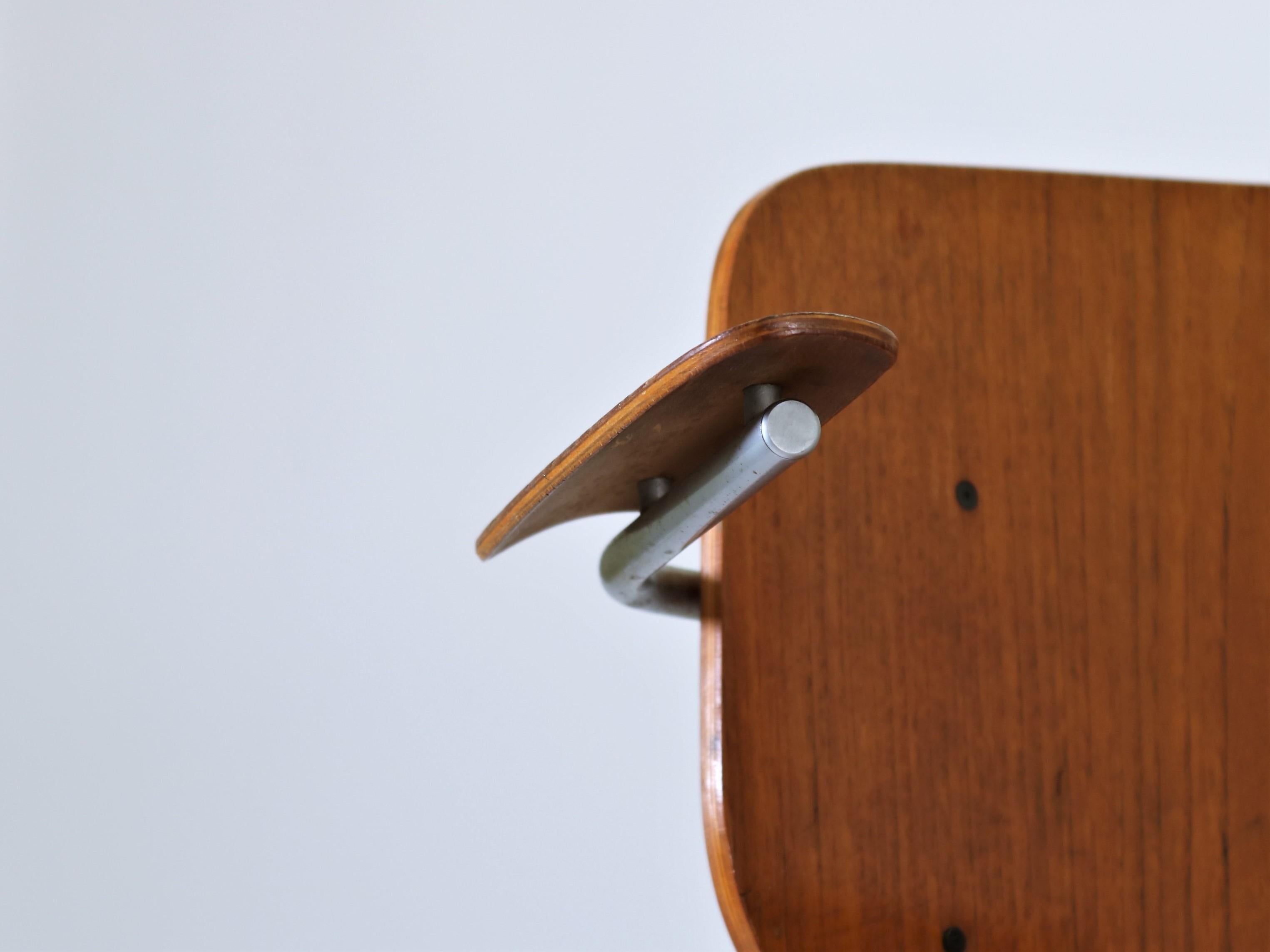 Danish Modern Børge Mogensen Armchair in Steel and Teak, 1953 In Good Condition In Odense, DK