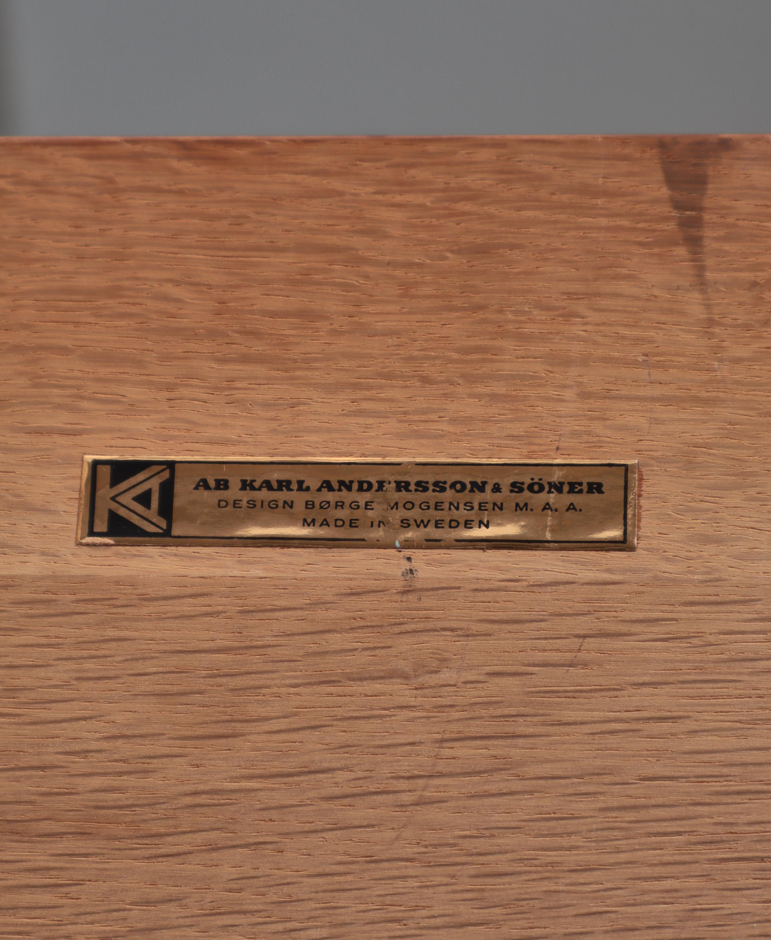 Dänisch  Moderner Børge Mogensen Schreibtisch Organizer Eiche und lackierte Einlegeböden 1960er Jahre im Angebot 7