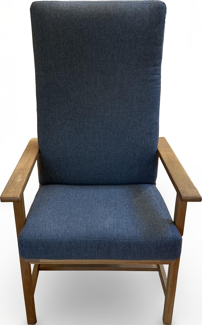 Dänische Moderne Børge Mogensen Oak Lounge Chair für Fredericia Stolefabrik, um 197 (Polster) im Angebot