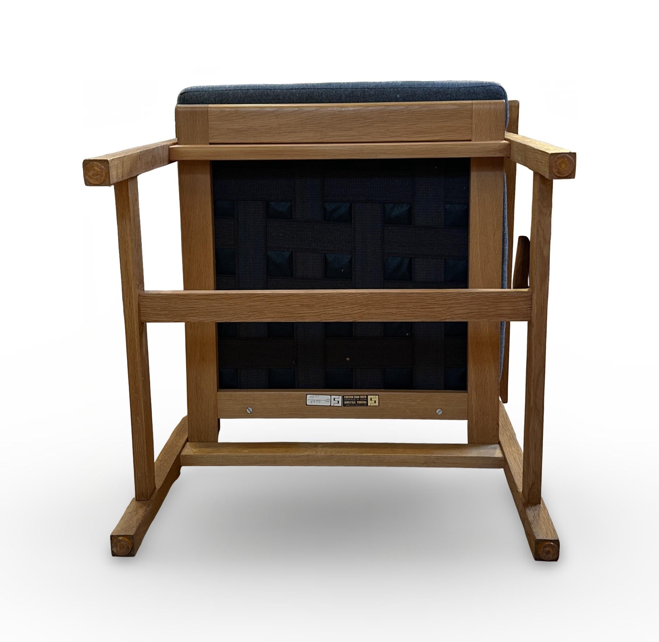 Dänische Moderne Børge Mogensen Oak Lounge Chair für Fredericia Stolefabrik, um 197 im Angebot 2
