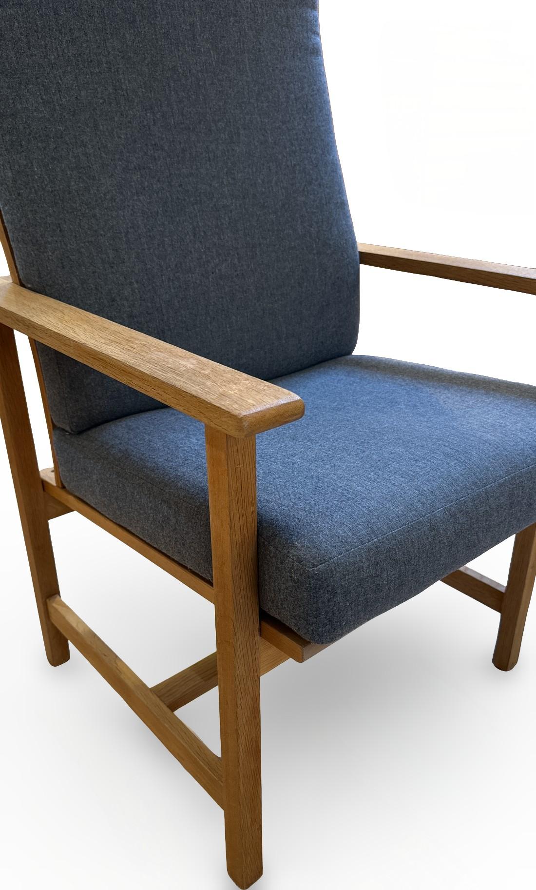 Dänische Moderne Børge Mogensen Oak Lounge Chair für Fredericia Stolefabrik, um 197 im Angebot 3