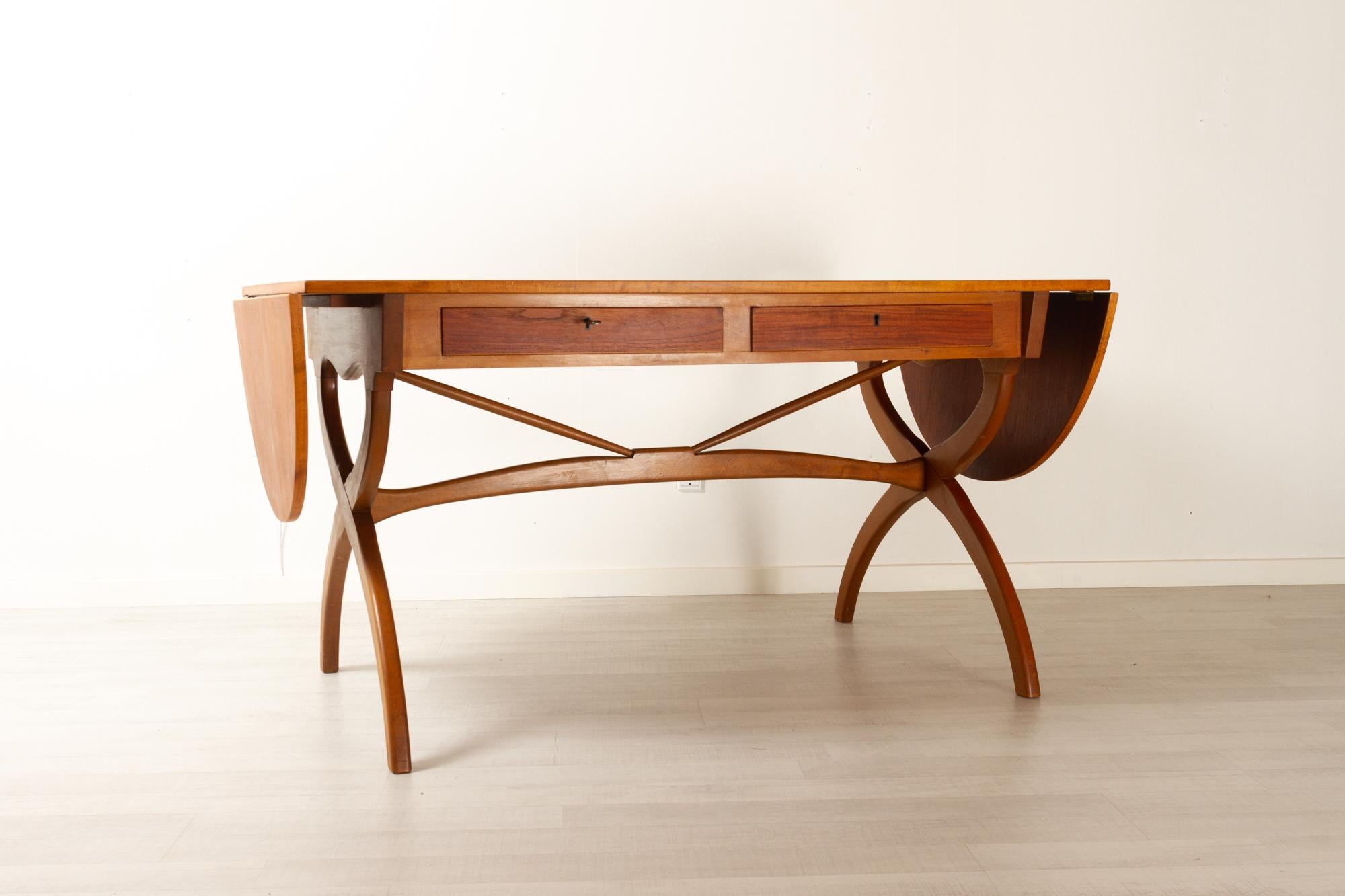 Danish Modern Børge Mogensen Teak and Beech Drop-Leaf Desk, 1950s 15