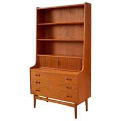  Danish Modern Børge Mogensen Teak Secretary Desk with Bookcase