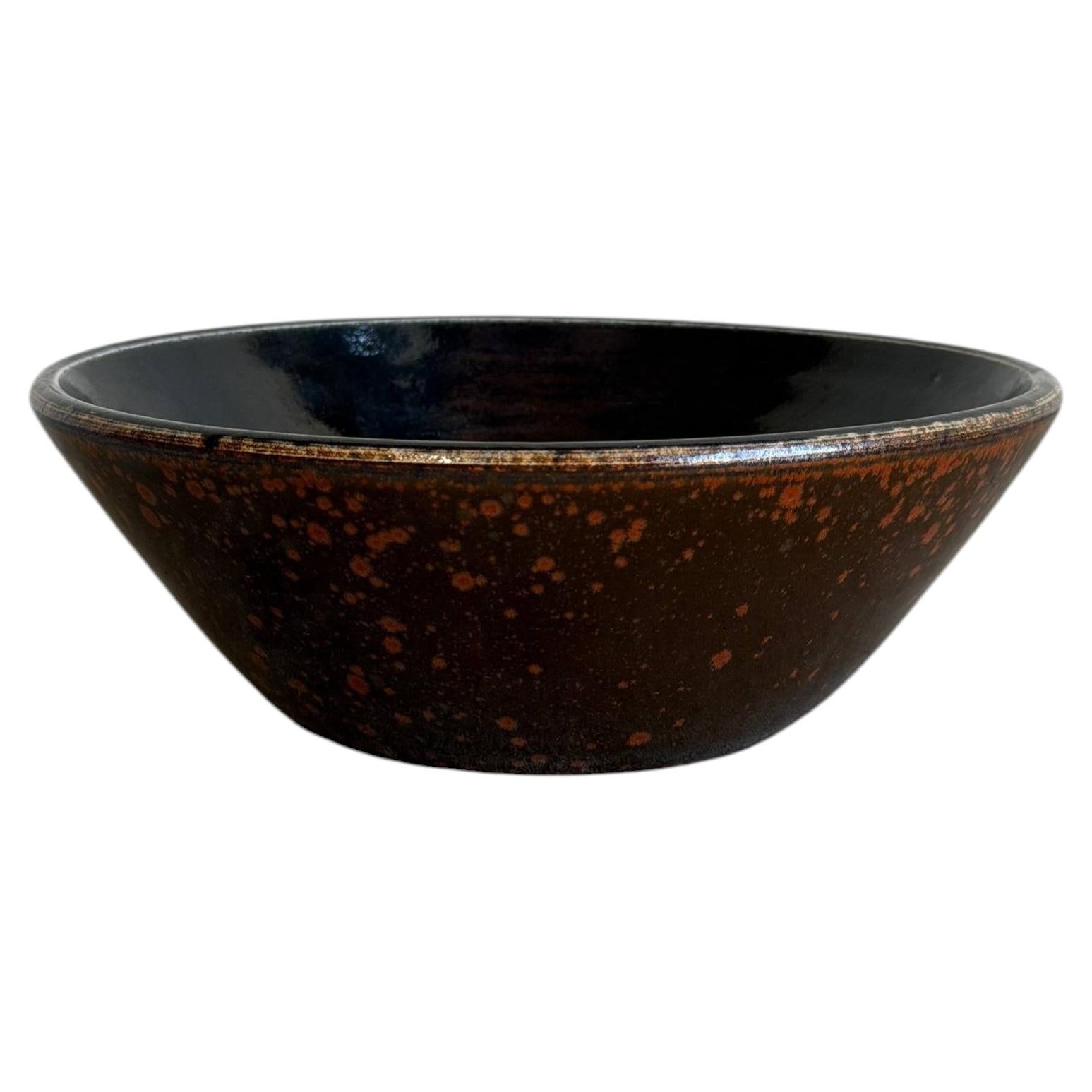 Danish Modern Brown Ceramic Bowl 1990s For Sale