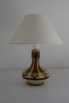 Lámpara de mesa de cerámica marrón de estilo moderno danés, de Søholm, década de los 60.