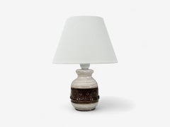 Danish Modern, Brown Stoneware, Table Lamp, Denmark, 1960s