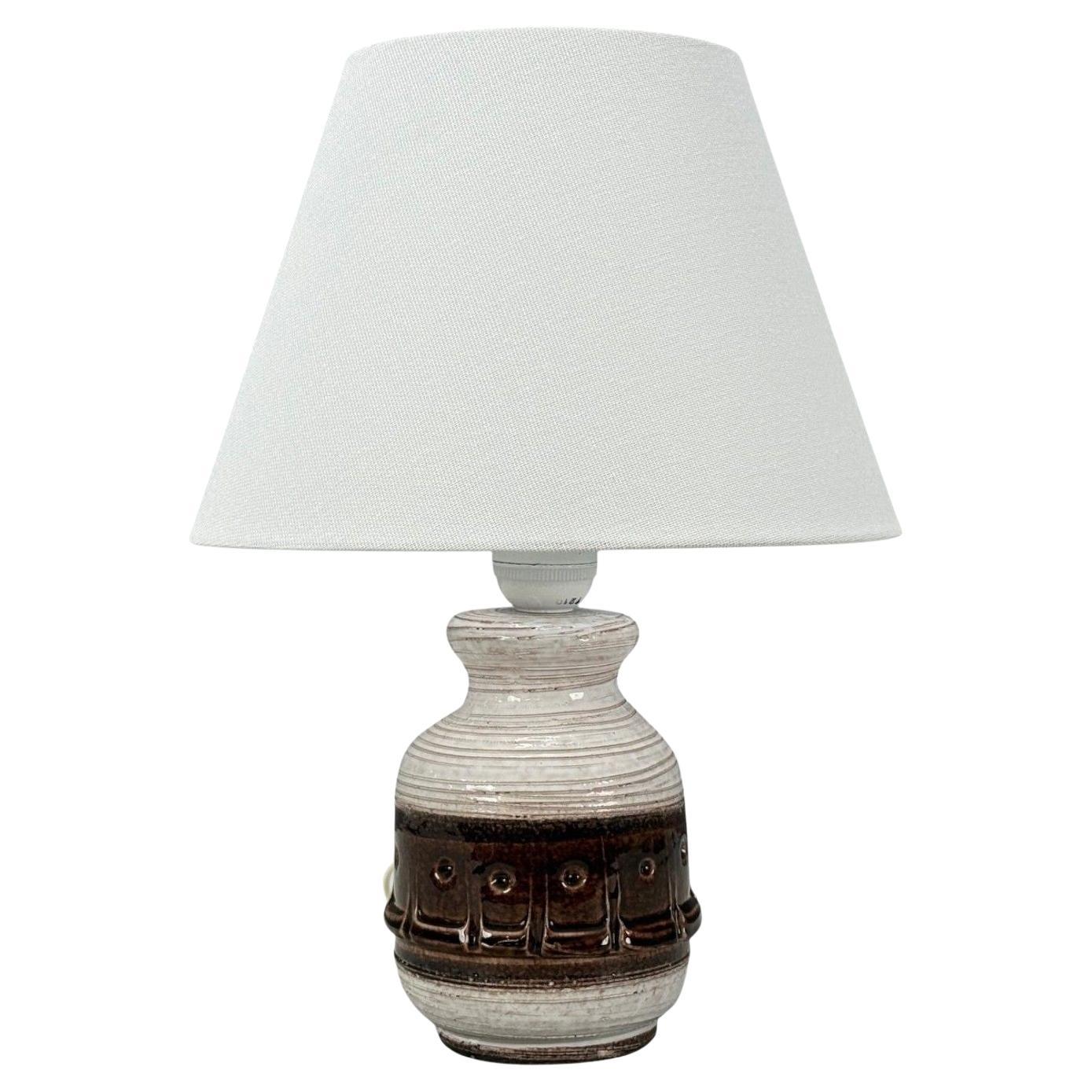 Danish Modern, Brown Stoneware, Table Lamp, Denmark, 1960s For Sale