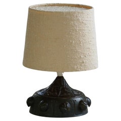 Danish Modern, Brutalist Ceramic Table Lamp with Organic Motifs, 1960s