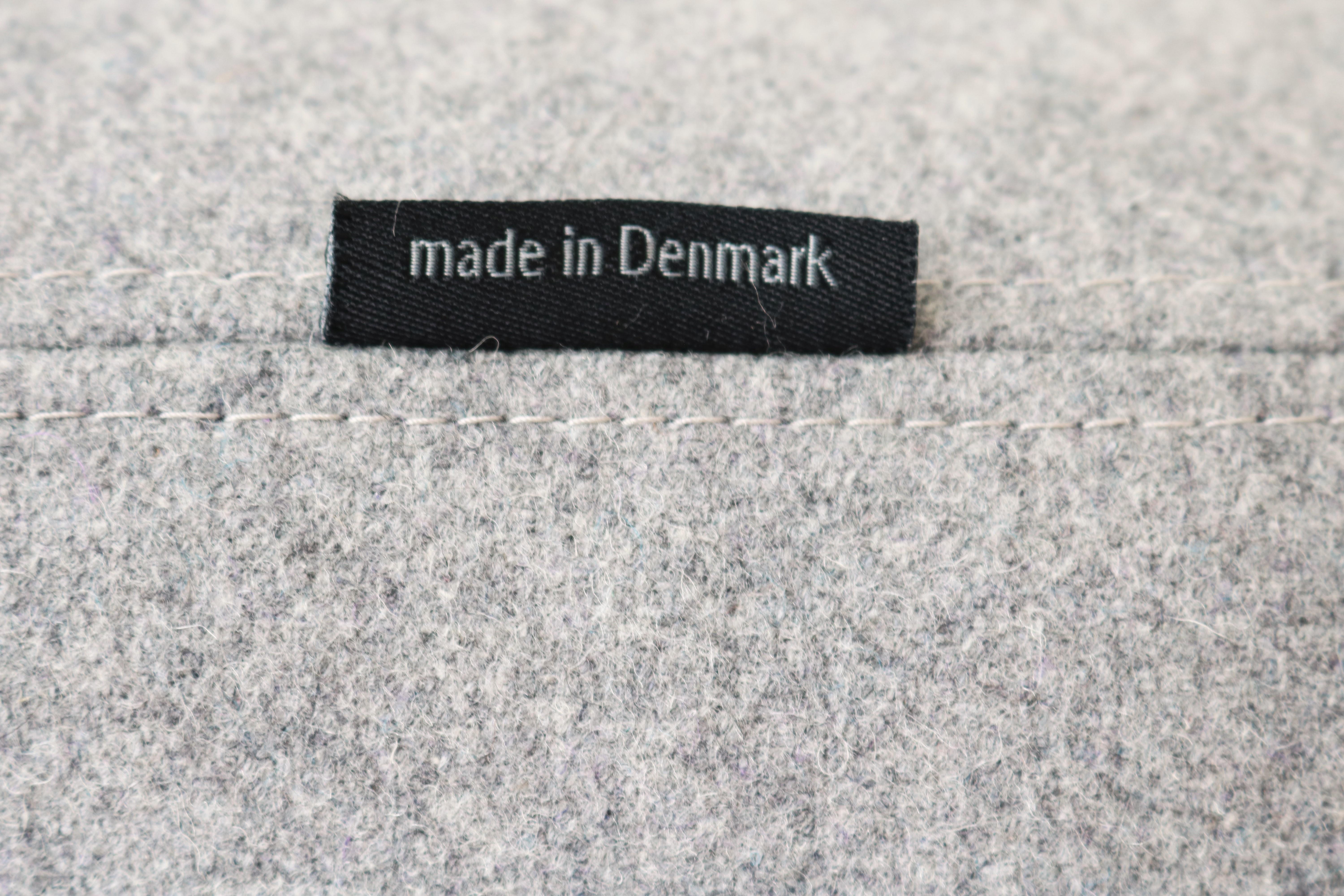 Danish Modern Busk+Hertzog for Softline Large Opera Pouf in Nickel Gray Wool For Sale 9