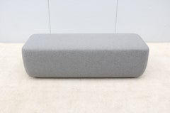 Danish Modern Busk+Hertzog for Softline Large Opera Pouf in Nickel Gray Wool