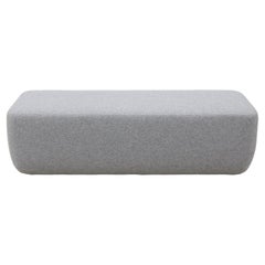 Danish Modern Busk+Hertzog for Softline Large Opera Pouf in Nickel Gray Wool