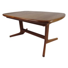 Danish Modern Butterfly Leaf Dining Table with a Pedestal Base