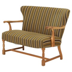 Danish Modern Ca 1970 Bench or Settee in Carved Oak Henning Kjærnulf Style Danish Modern Ca 1970 Bench or Settee in Carved Oak Henning Kjærnulf Style