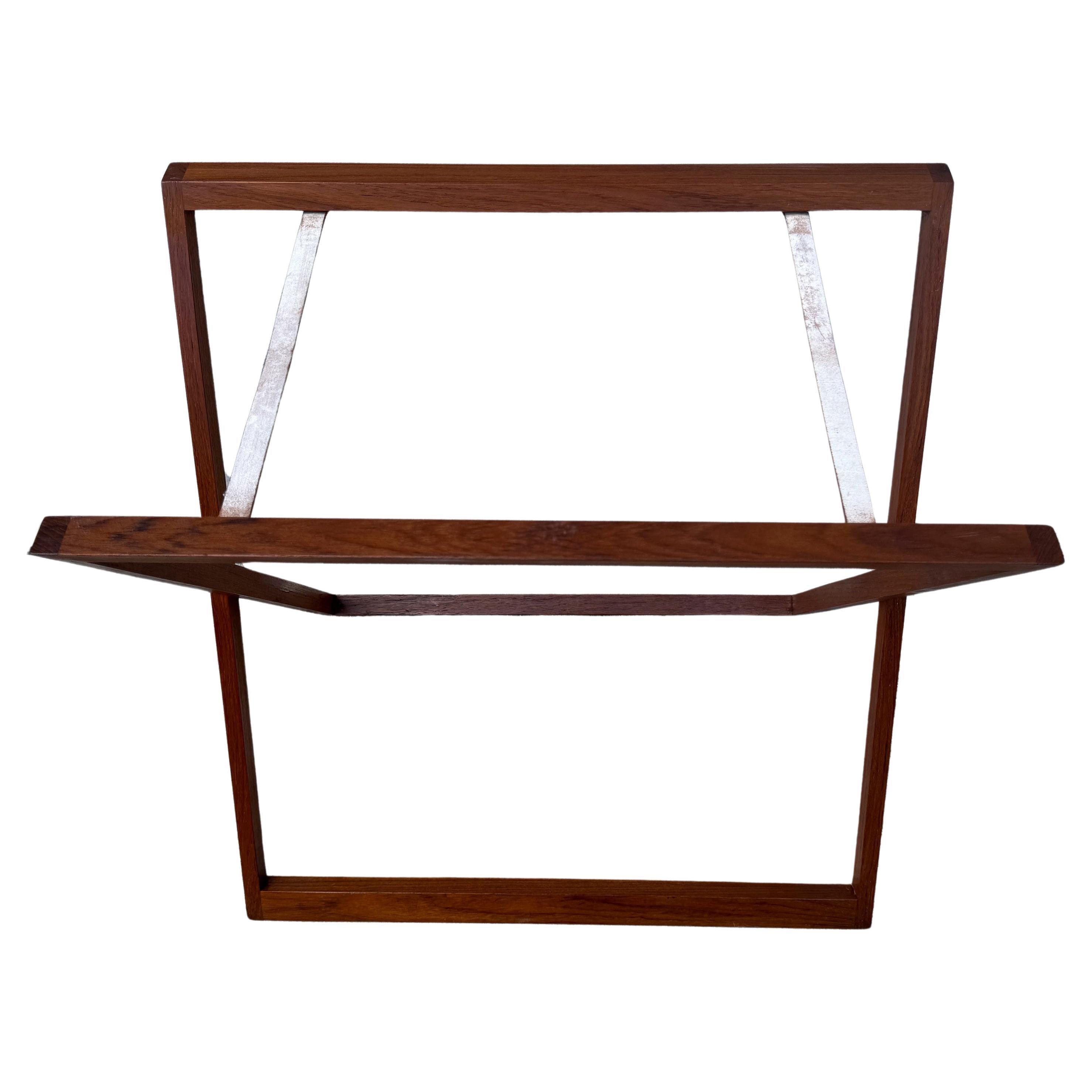 Danish Modern Campaign Style Teak & Black Lacquer Reversible Tray Table For Sale 5