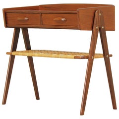 Danish Modern Caned-Shelf Night Stand