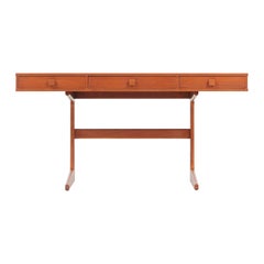 Danish Modern Cantilever Floating Teak Desk by Georg Petersens