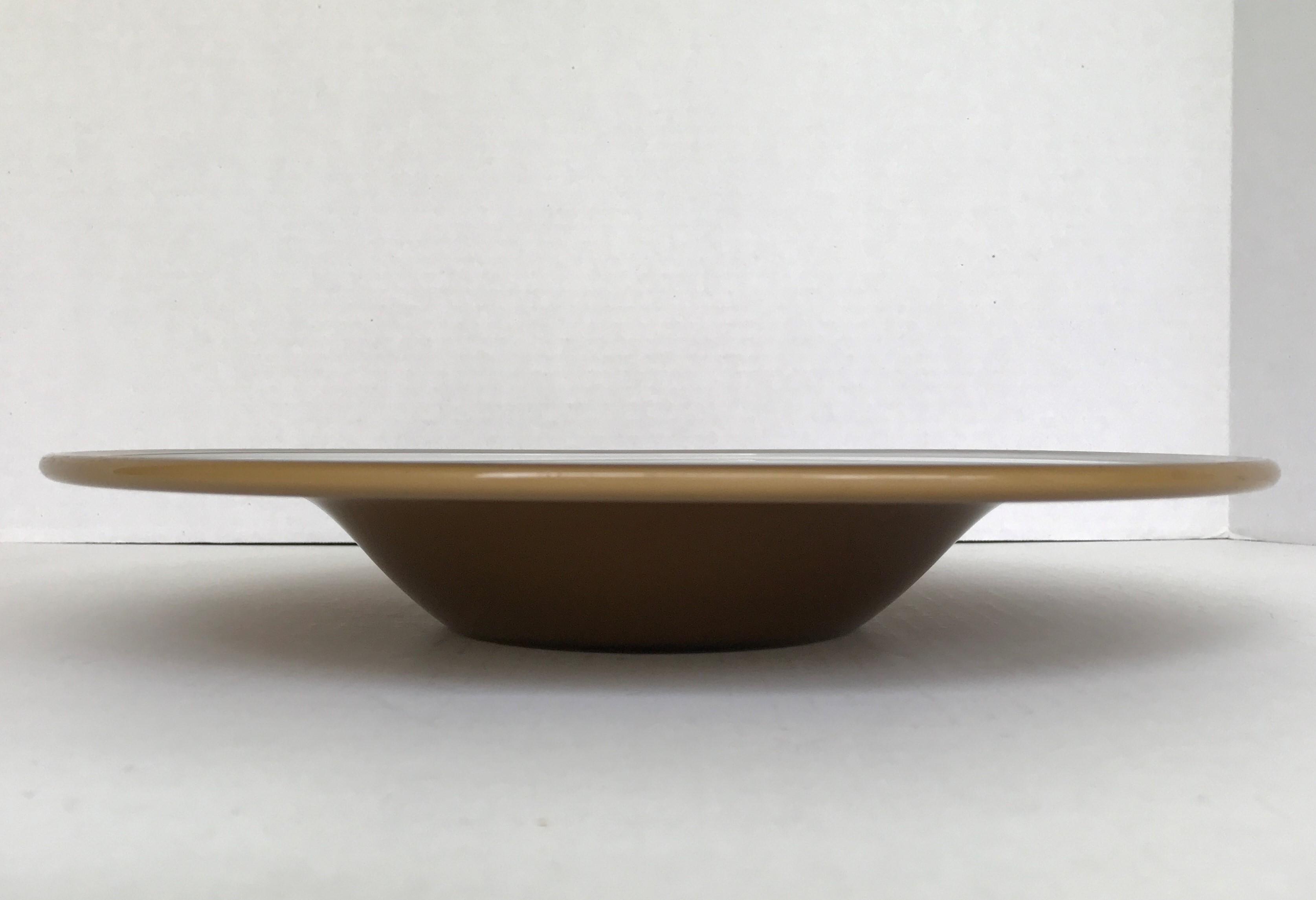 Danish Modern Cased Glass Center Piece Platter Michael Bang for Holmegaard 1960s 1