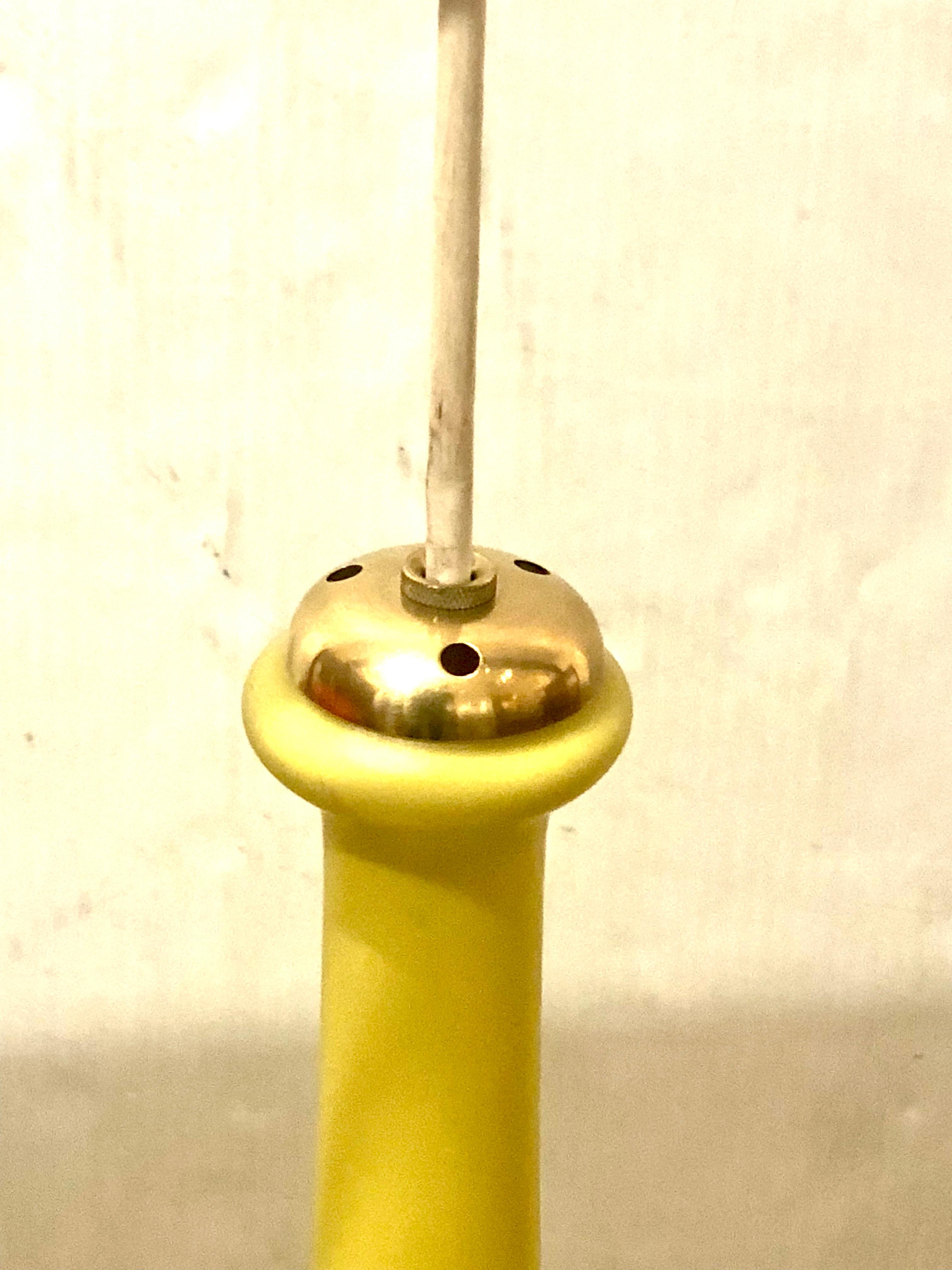 Beautiful cased glass Danish lamp in yellow, and white inside freshly rewired has a switch off/on the cord, its beautiful and perfect condition circa 1960s.