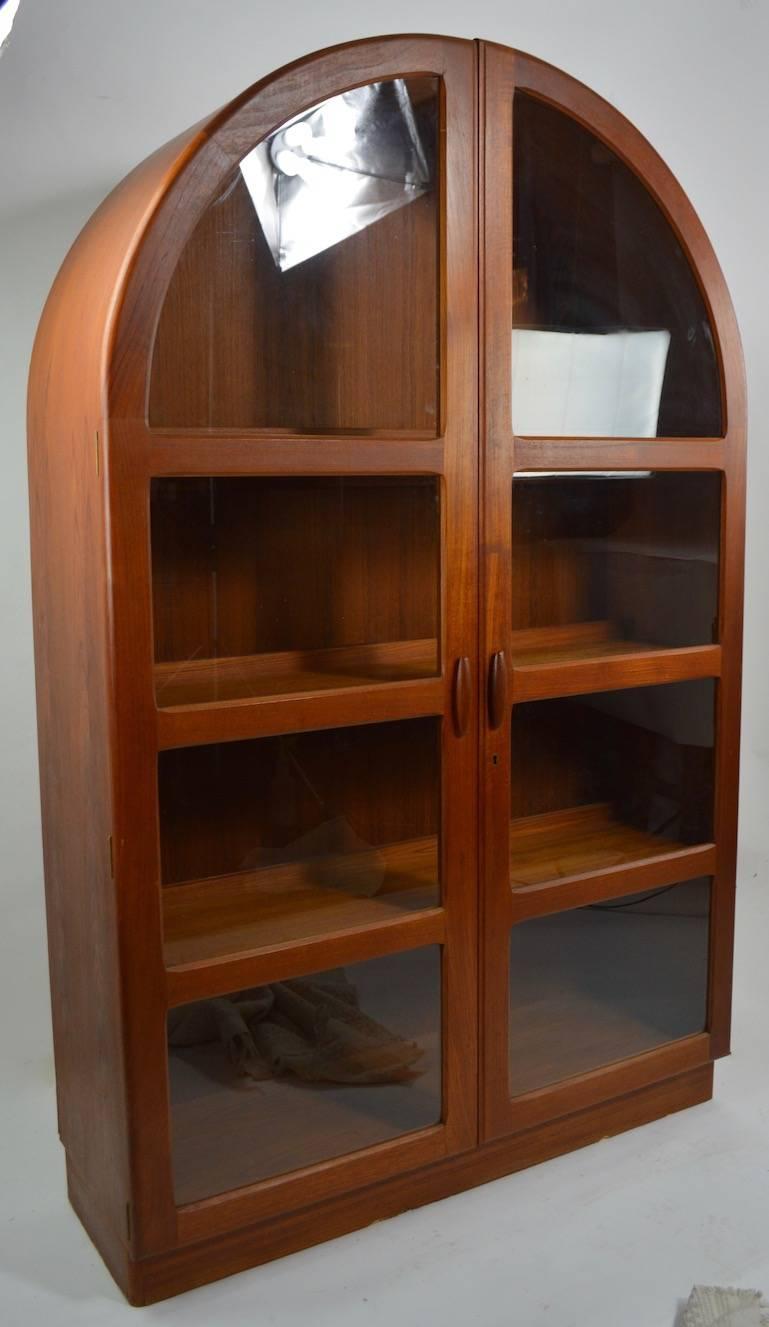 Veneer Danish Modern Cathedral Form Bookcase by Dyrlund