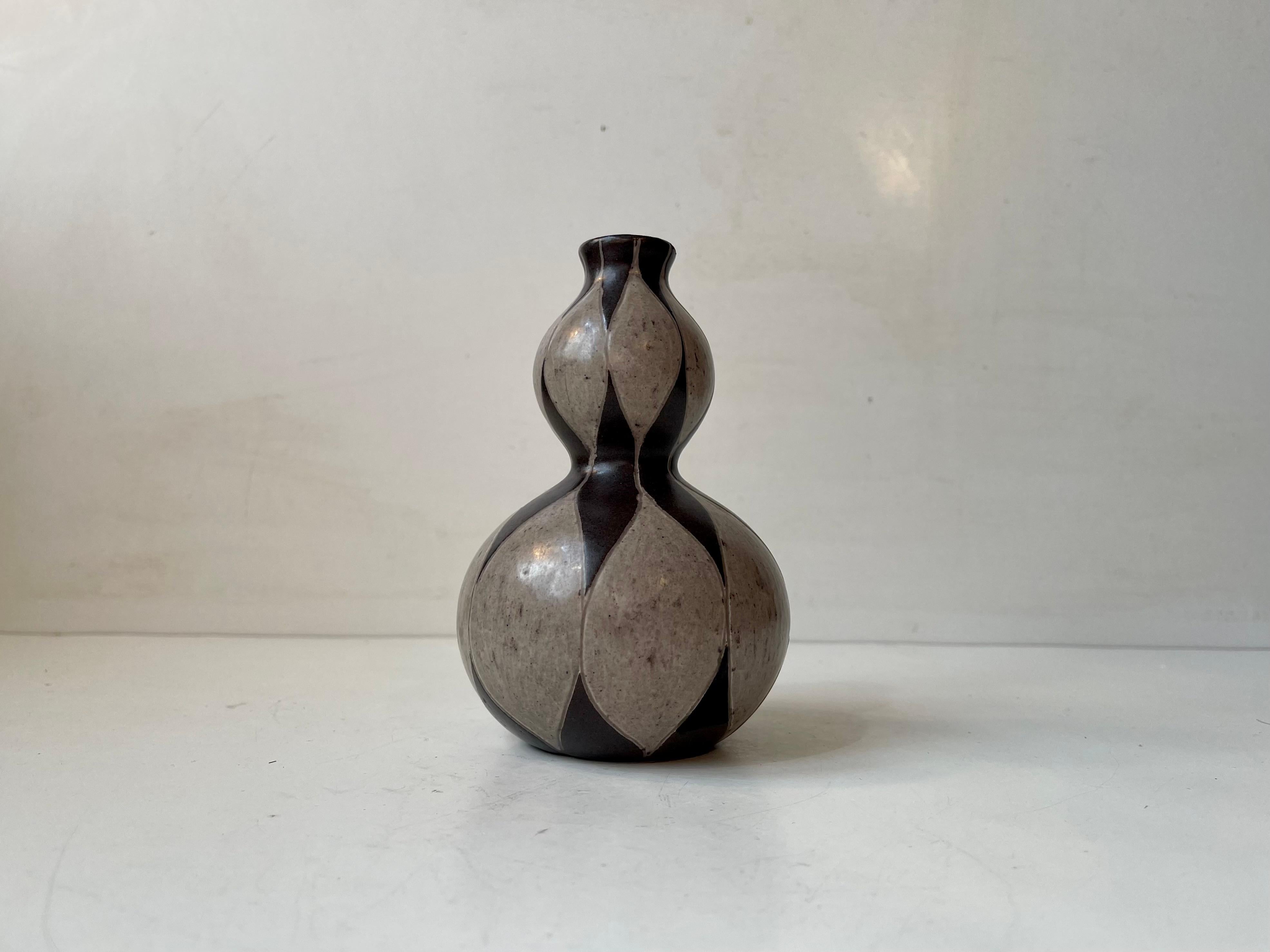 Mid-20th Century Danish Modern Ceramic Double Gourd Vase by Eva & Johannes Andersen