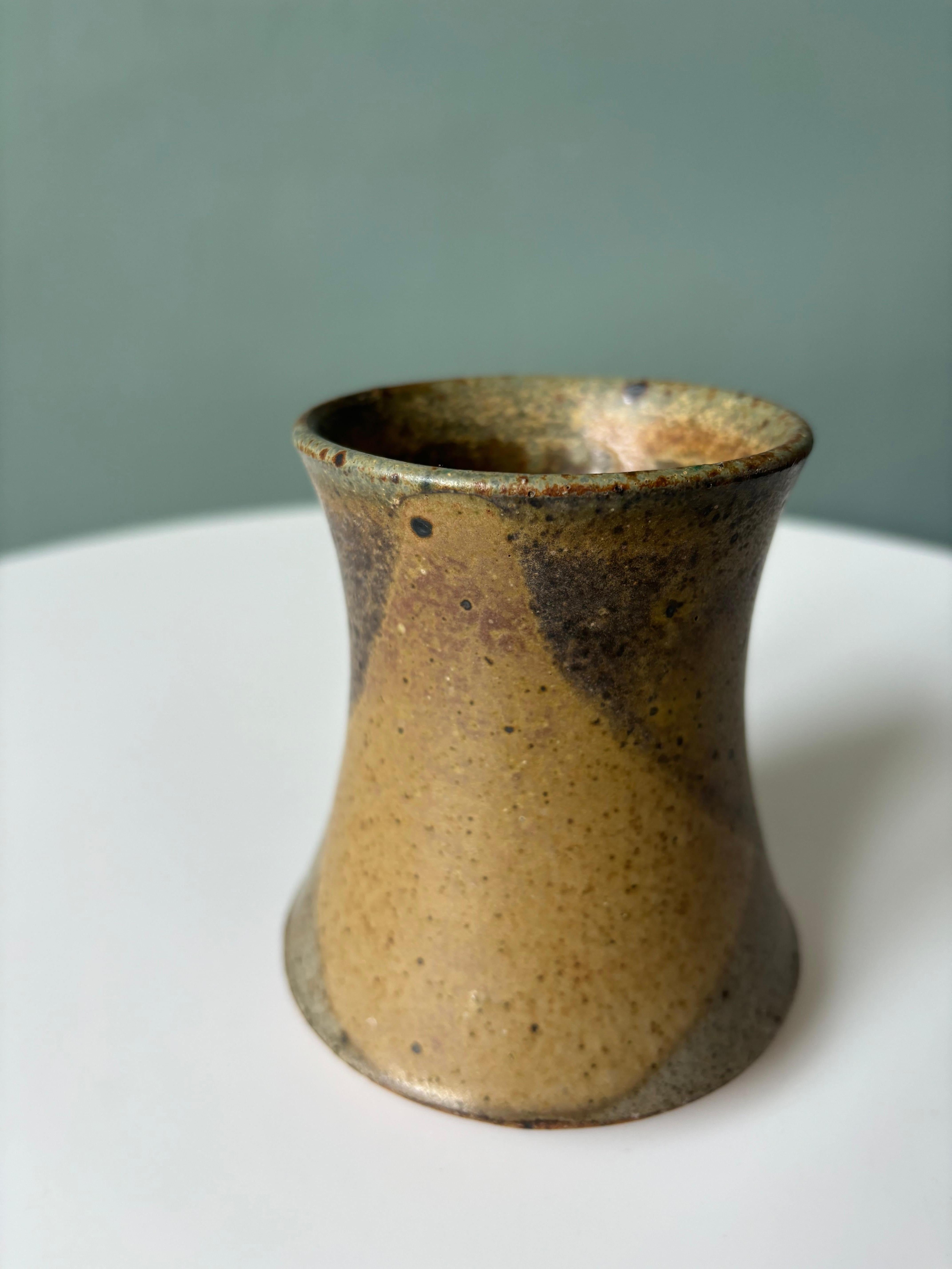 Danish Modern Ceramic Earthcolored Vase, 1960s For Sale 4