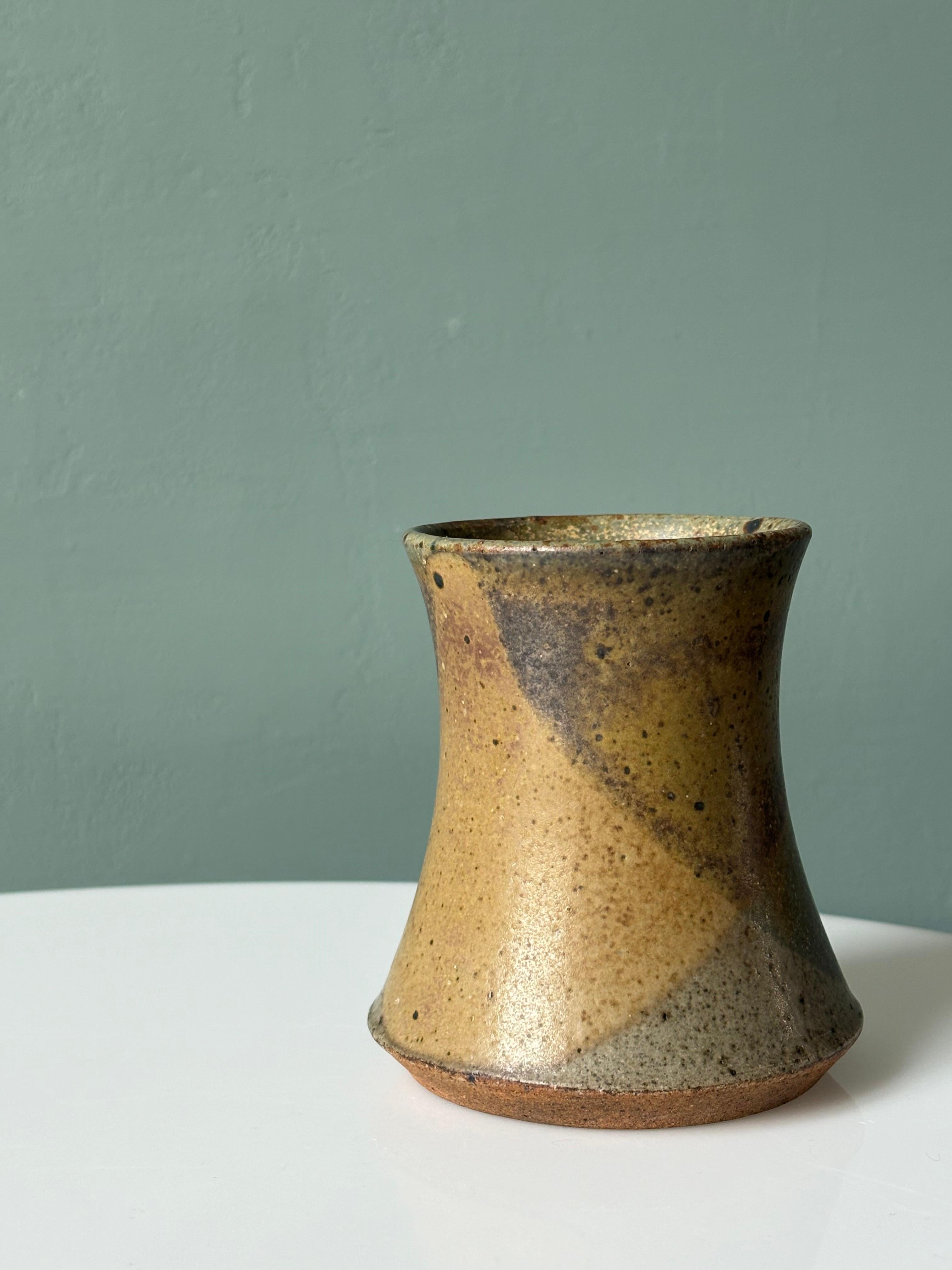 Mid-Century Modern Danish Modern Ceramic Earthcolored Vase, 1960s For Sale